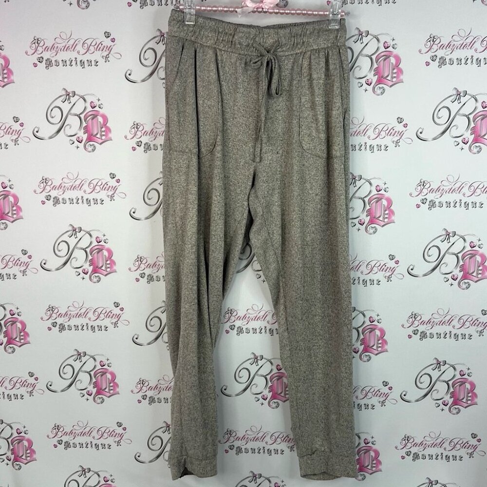 Mikk pants joggers cream white grey stretchy Lounge Heathered Joggers